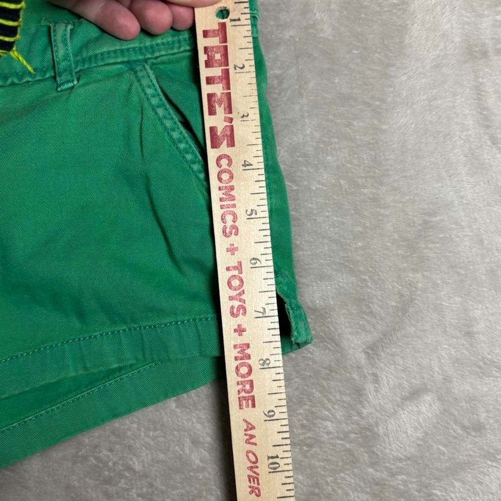 Y2K ambercrombie and fitch Green low rise shorts with adjustable waistband - Picture 4 of 7